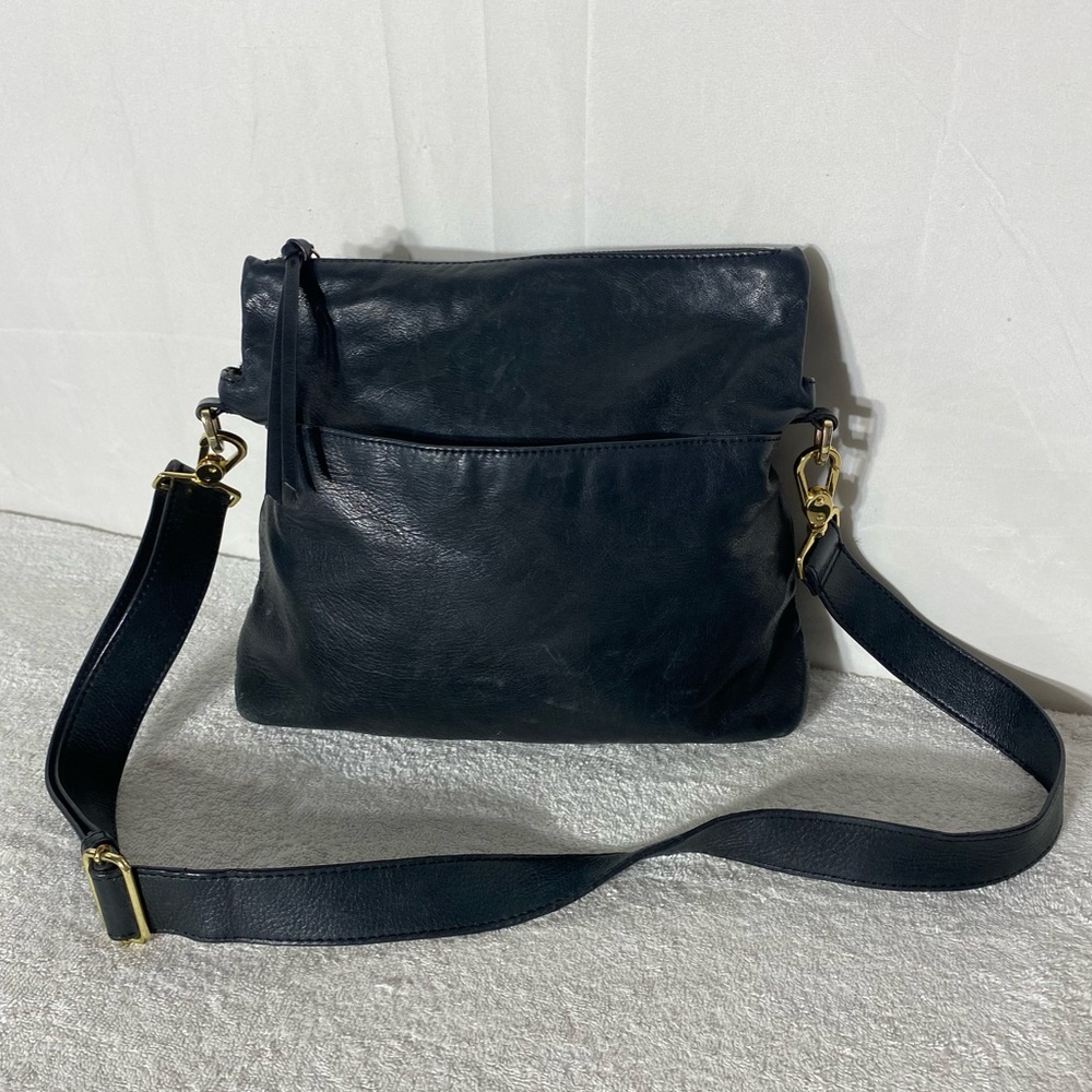 Margot Black Leather Crossbody Bag Purse Shoulder Bag